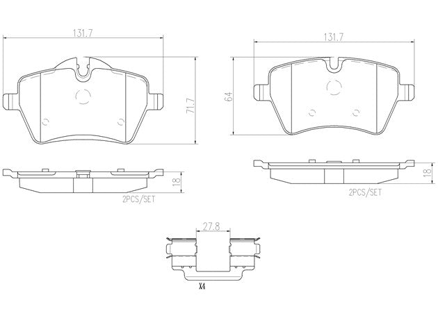 Brembo P06051N Ceramic NAO Series Brake Pads