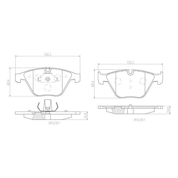 Brembo P06054N NAO Series Premium Ceramic Brake Pad Set Front