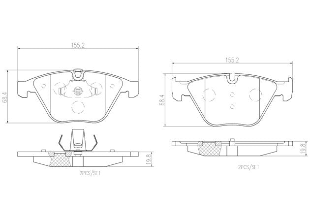 Brembo P06054N Ceramic NAO Series Brake Pads