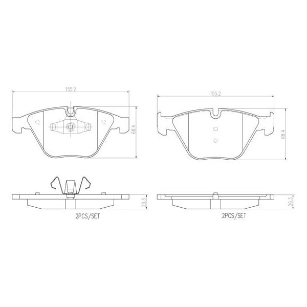 Brembo P06055N NAO Series Premium Ceramic Brake Pad Set Front