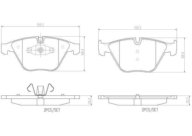 Brembo P06055N Ceramic NAO Series Brake Pads