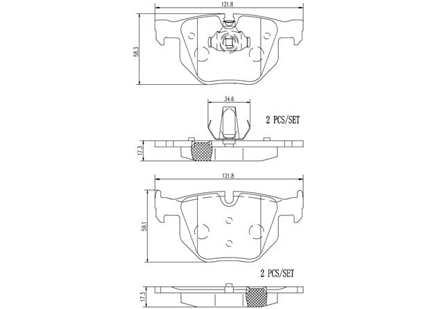 Brembo P06056N Ceramic NAO Series Brake Pads