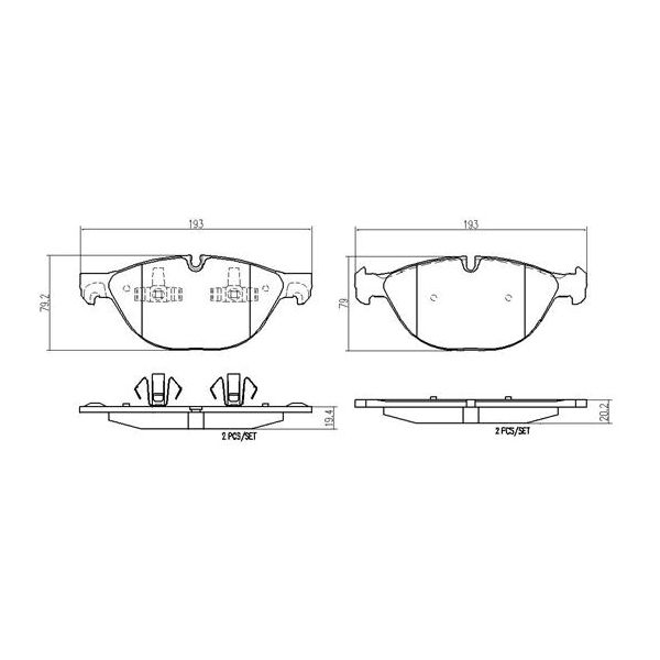 Brembo P06058N NAO Series Premium Ceramic Brake Pad Set Front