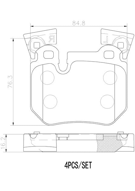 Brembo P06059N Ceramic NAO Series Brake Pads