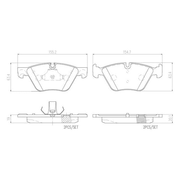 Brembo P06060N NAO Series Premium Ceramic Brake Pad Set Front