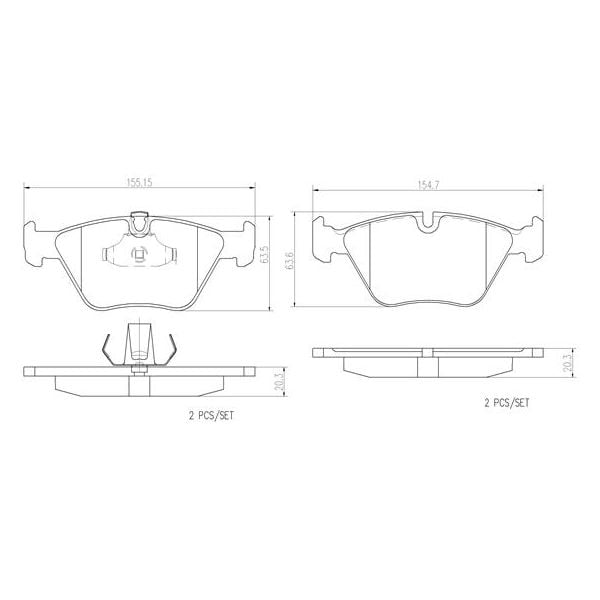 Brembo P06065N NAO Series Premium Ceramic Brake Pad Set Front