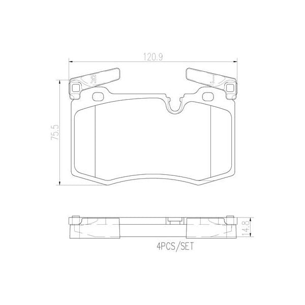 Brembo P06068N NAO Series Premium Ceramic Brake Pad Set Front