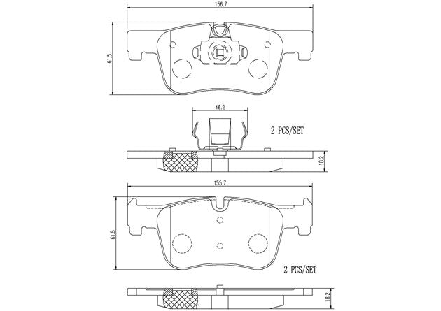 Brembo P06070N Ceramic NAO Series Brake Pads