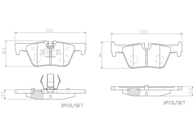 Brembo P06071N Ceramic NAO Series Brake Pads