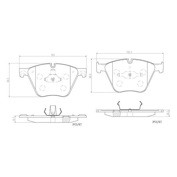 Brembo P06073N NAO Series Premium Ceramic Brake Pad Set Front