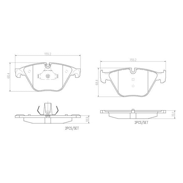 Brembo P06074N NAO Series Premium Ceramic Brake Pad Set Front