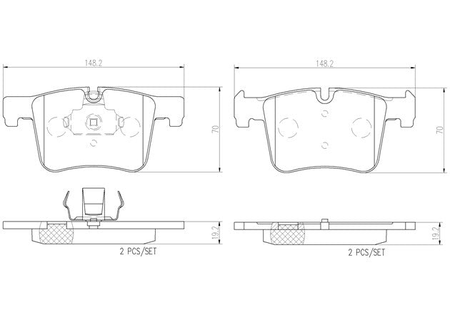 Brembo P06075N Ceramic NAO Series Brake Pads