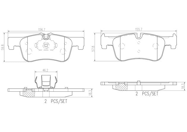 Brembo P06078N Ceramic NAO Series Brake Pads