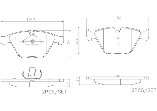 Brembo P06081N Ceramic NAO Series Brake Pads