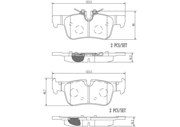 Brembo P06094N Ceramic NAO Series Brake Pads