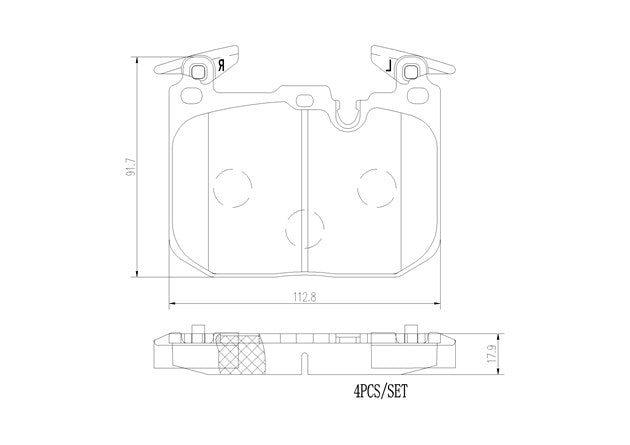 Brembo P06096N Ceramic NAO Series Brake Pads