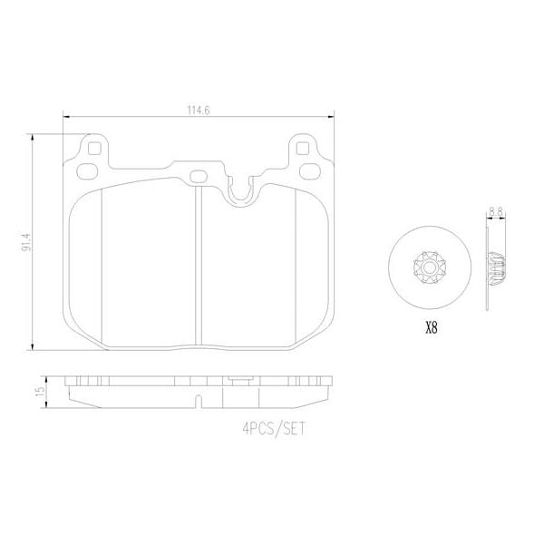 Brembo P06097N NAO Series Premium Ceramic Brake Pad Set Front