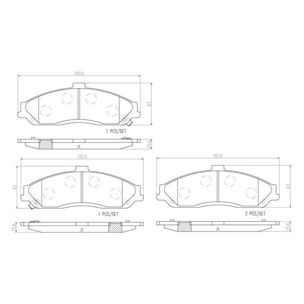 Brembo P10052N NAO Series Premium Ceramic Brake Pad Set Front