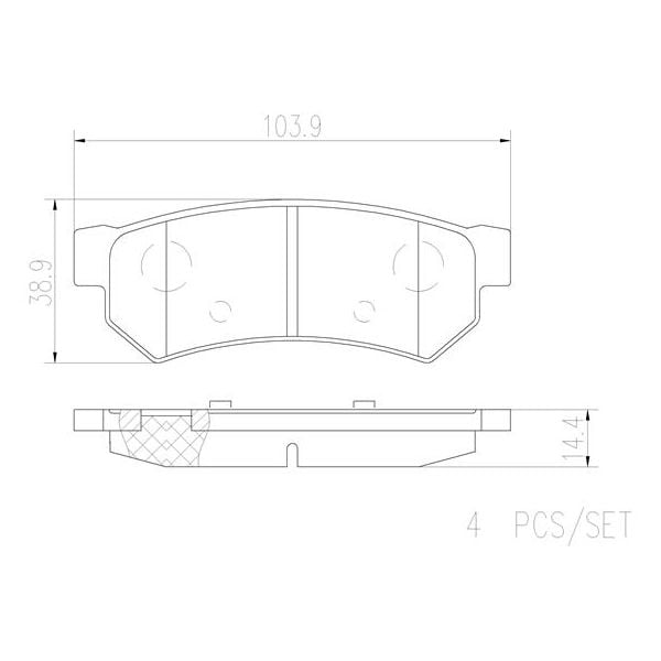 Brembo P10053N NAO Series Premium Ceramic Brake Pad Set Rear