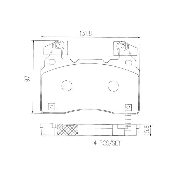 Brembo P10064N NAO Series Premium Ceramic Brake Pad Set Front