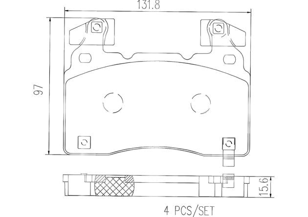 Brembo P10064N Ceramic NAO Series Brake Pads