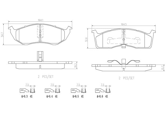 Brembo P11008N Ceramic NAO Series Brake Pads