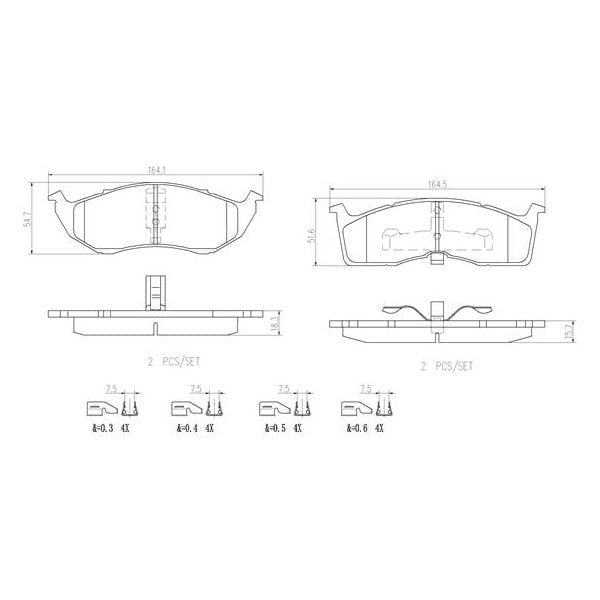 Brembo P11008N NAO Series Premium Ceramic Brake Pad Set Front