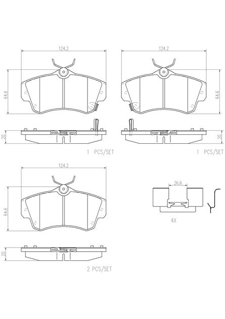 Brembo P11012N Ceramic NAO Series Brake Pads