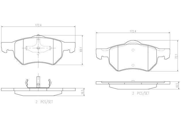 Brembo P11013N Ceramic NAO Series Brake Pads