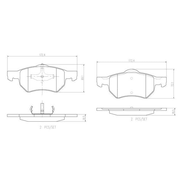 Brembo P11013N NAO Series Premium Ceramic Brake Pad Set Front