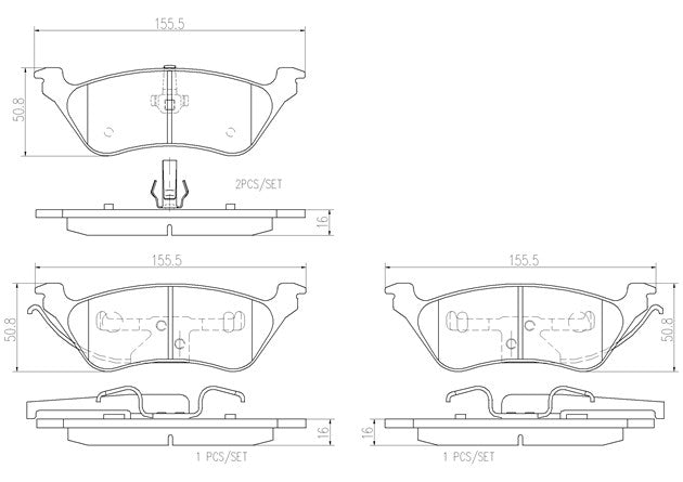 Brembo P11014N Ceramic NAO Series Brake Pads