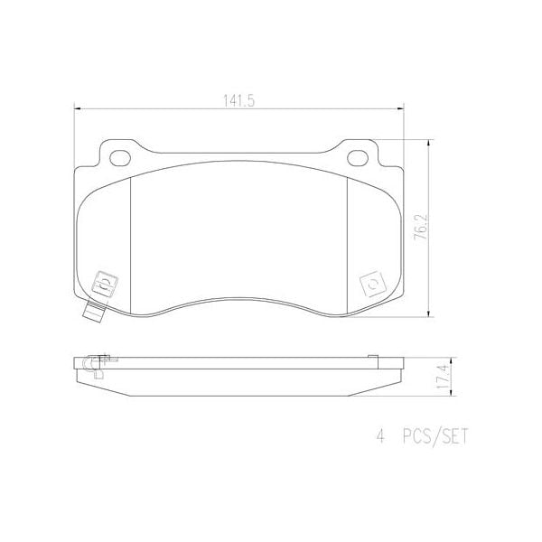 Brembo P11023N NAO Series Premium Ceramic Brake Pad Set Front