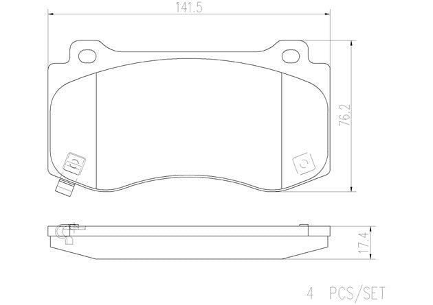 Brembo P11023N Ceramic NAO Series Brake Pads