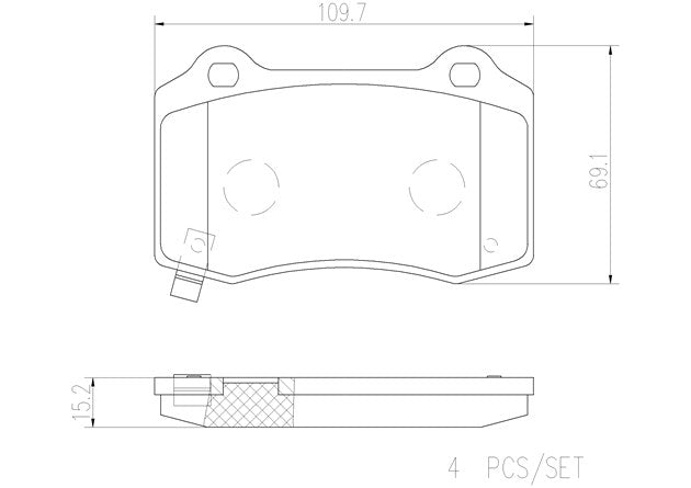 Brembo P11024N Ceramic NAO Series Brake Pads