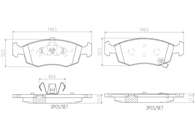 Brembo P11031N Ceramic NAO Series Brake Pads