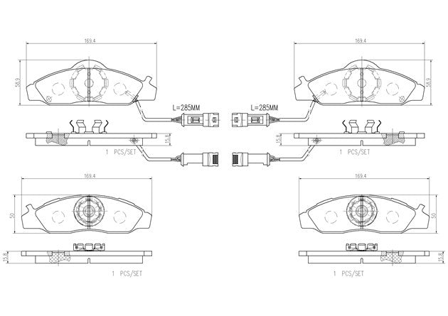 Brembo P15003N Ceramic NAO Series Brake Pads