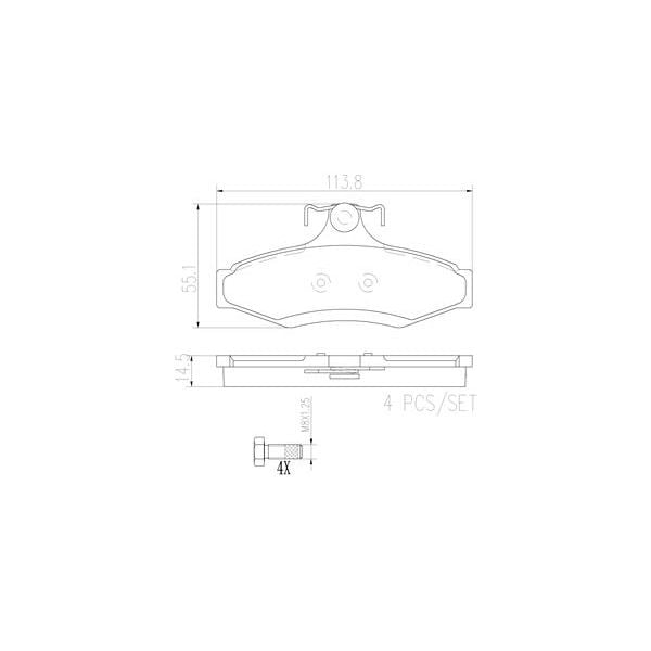 Brembo P15005N NAO Series Premium Ceramic Brake Pad Set