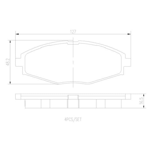 Brembo P15006N NAO Series Premium Ceramic Brake Pad Set Front