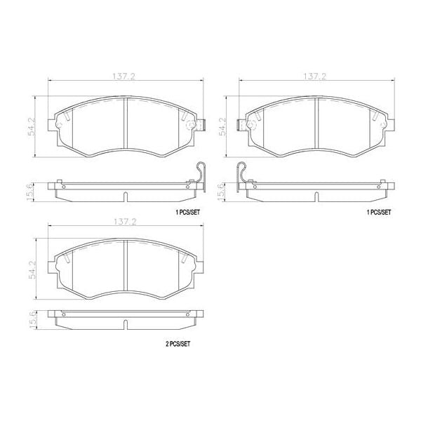 Brembo P15011N NAO Series Premium Ceramic Brake Pad Set Front