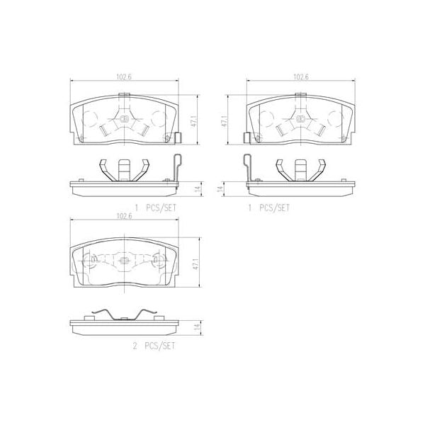 Brembo P16005N NAO Series Premium Ceramic Brake Pad Set Front