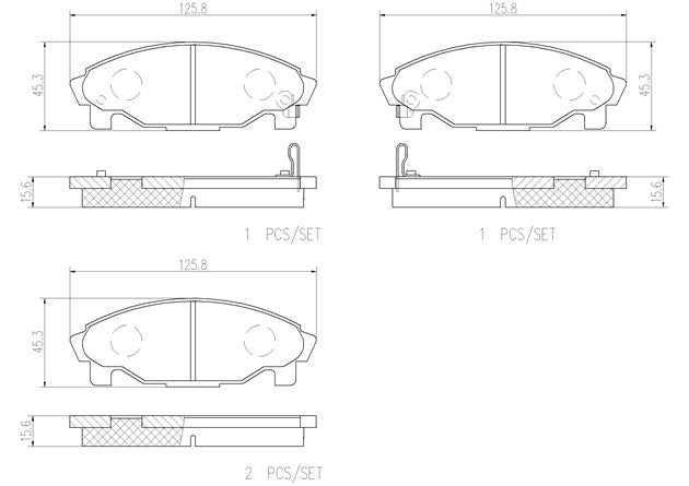 Brembo P16007N Ceramic NAO Series Brake Pads