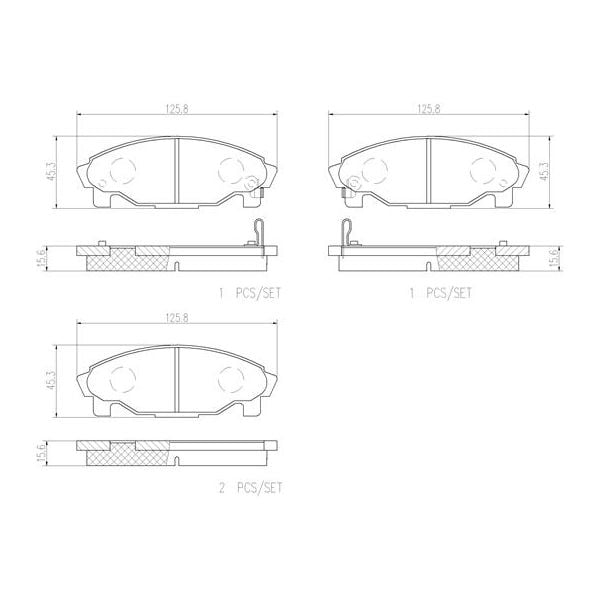 Brembo P16007N NAO Series Premium Ceramic Brake Pad Set Front