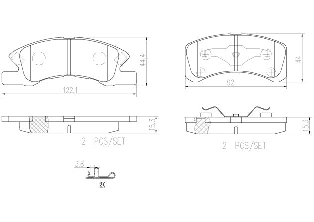 Brembo P16011N Ceramic NAO Series Brake Pads