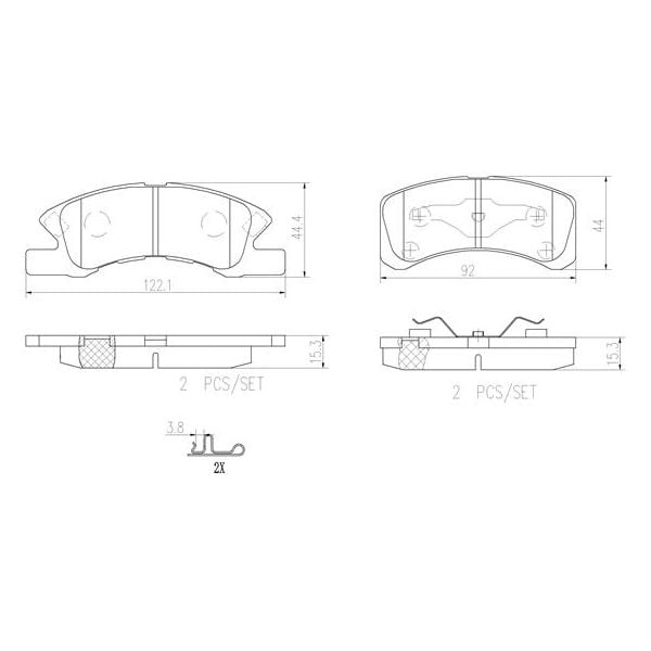 Brembo P16011N NAO Series Premium Ceramic Brake Pad Set Front