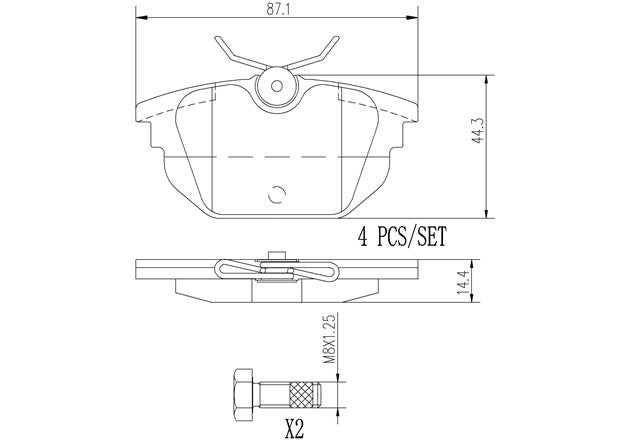 Brembo P23026N Ceramic NAO Series Brake Pads