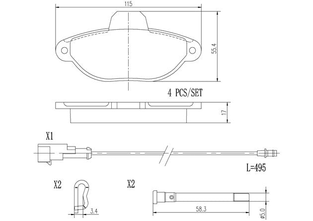 Brembo P23060N Ceramic NAO Series Brake Pads