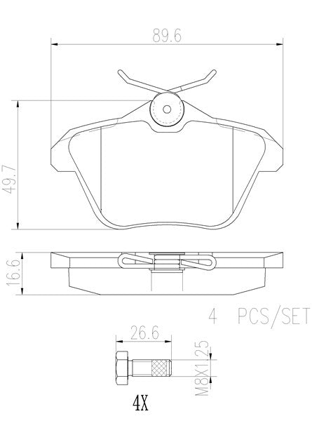 Brembo P23067N Ceramic NAO Series Brake Pads