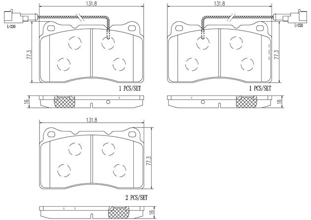 Brembo P23078N Ceramic NAO Series Brake Pads