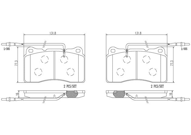 Brembo P23082N Ceramic NAO Series Brake Pads