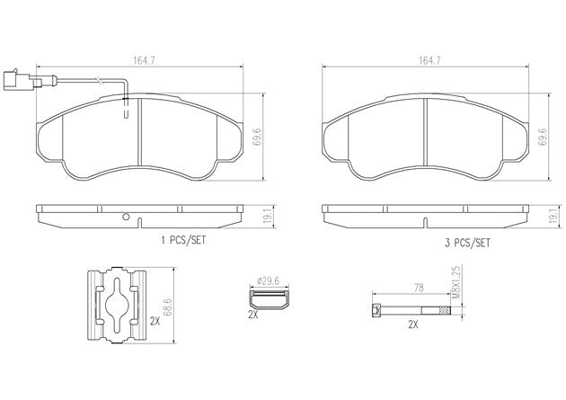 Brembo P23092N Ceramic NAO Series Brake Pads